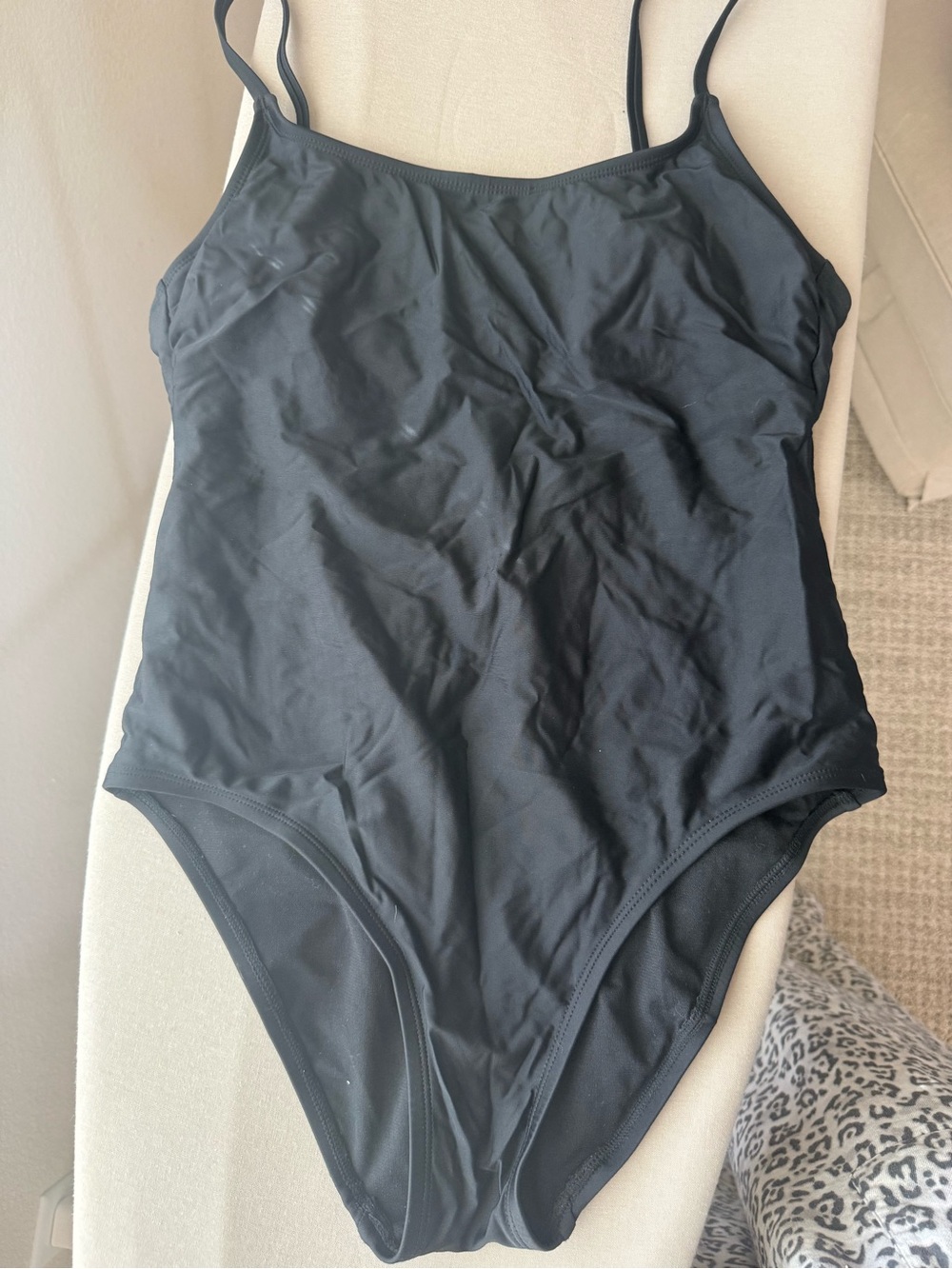 Hurley Black Slim-Stripe One-Piece Swim